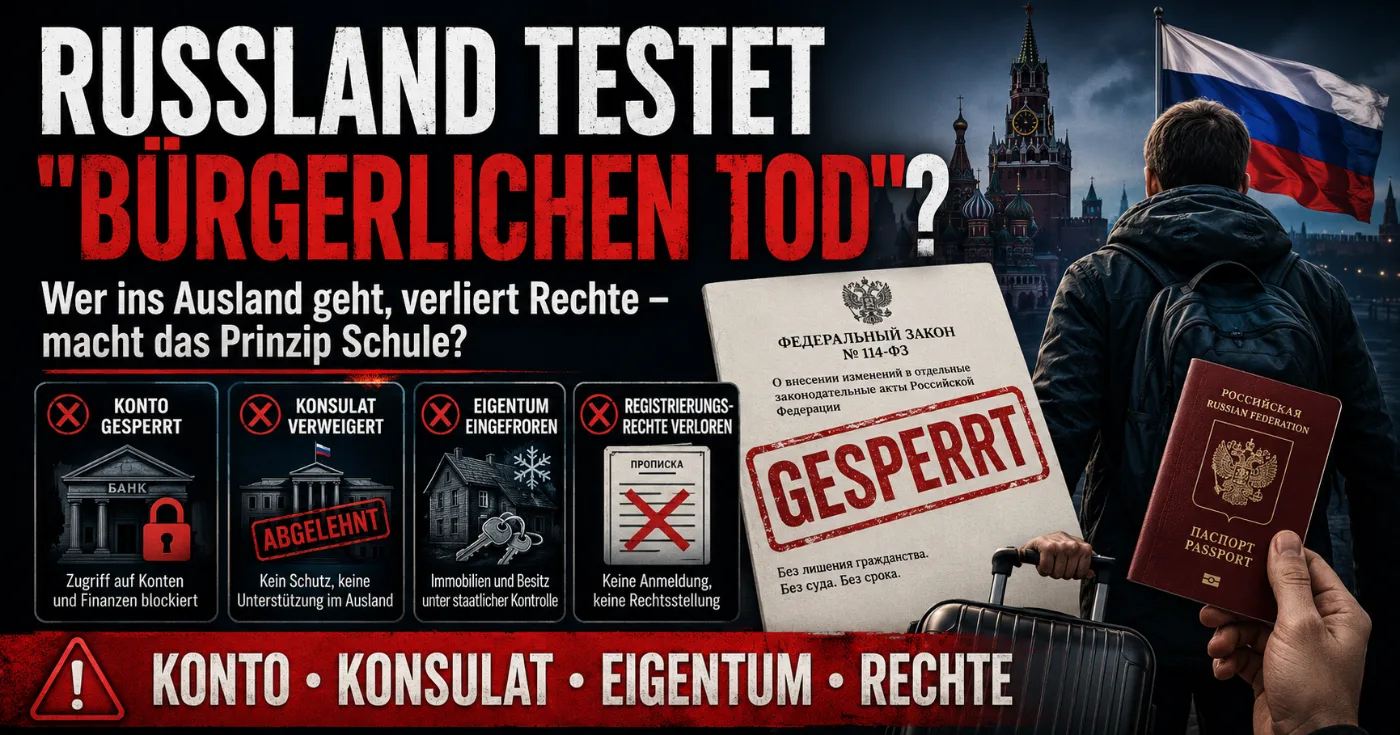 Wer geht, verliert alles: Russlands „zivile Todeserklärung“ — Wer wird bald nachziehen?